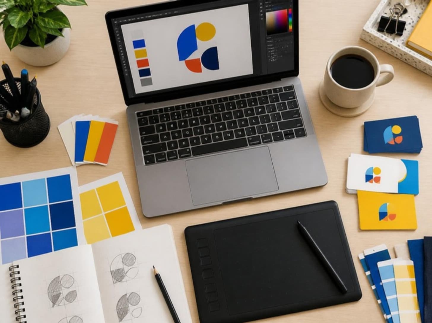 Grafisk design: logotyp, färger och visitkort